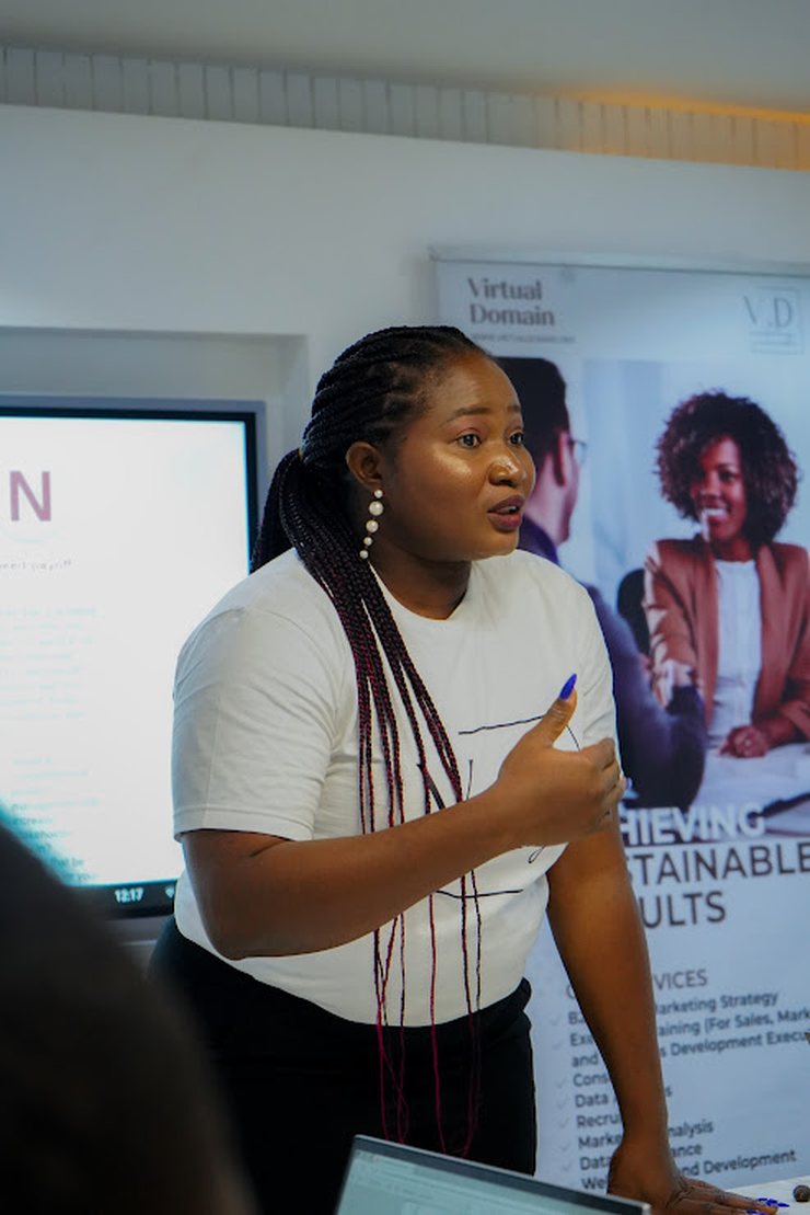A Virtual Domain facilitator leading a training session
